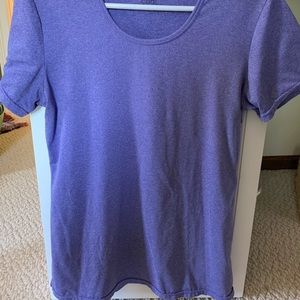 purple athletic shirt